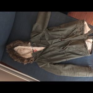 H&M divided lined utility coat, size 2